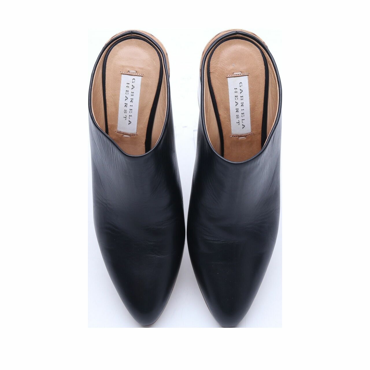 gabriela hearst Black 'Pravato' Geometric Print Heel Leather Mules Heels