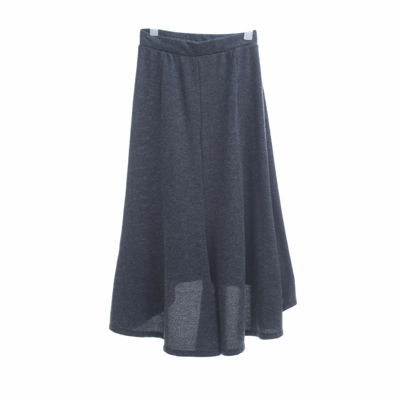 Zara Grey Knit Slit Midi Skirt