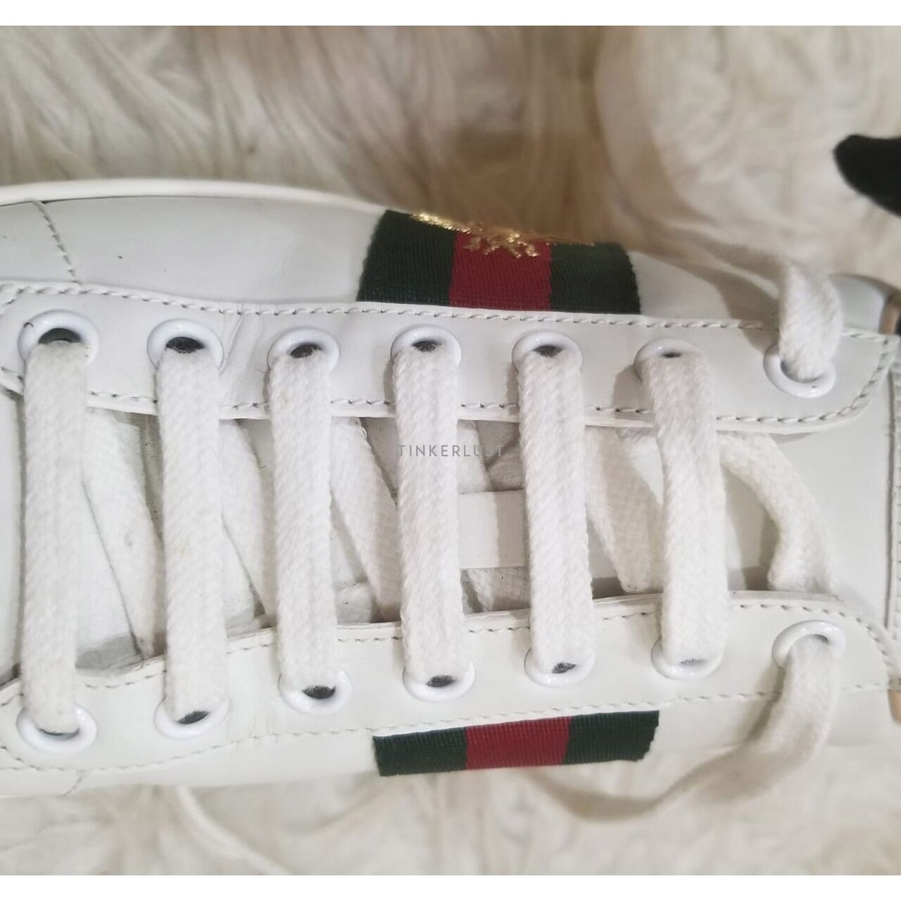 Gucci Ace Bee Embroidered White Sneakers