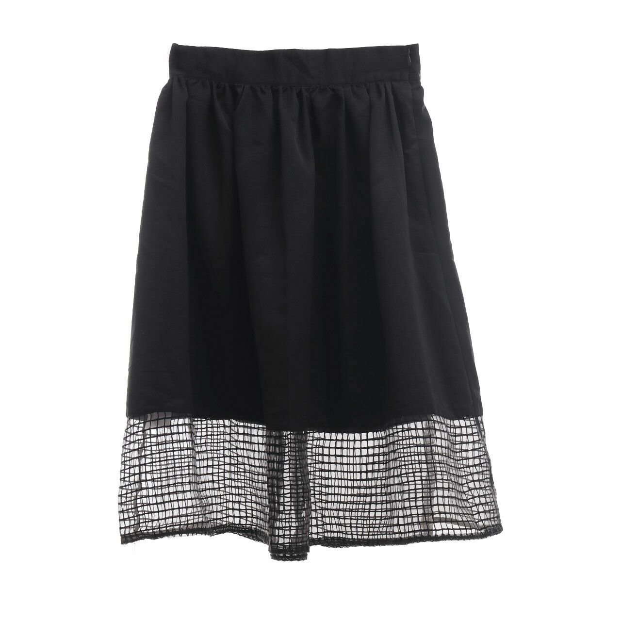 Cotton Ink Black Midi Skirt
