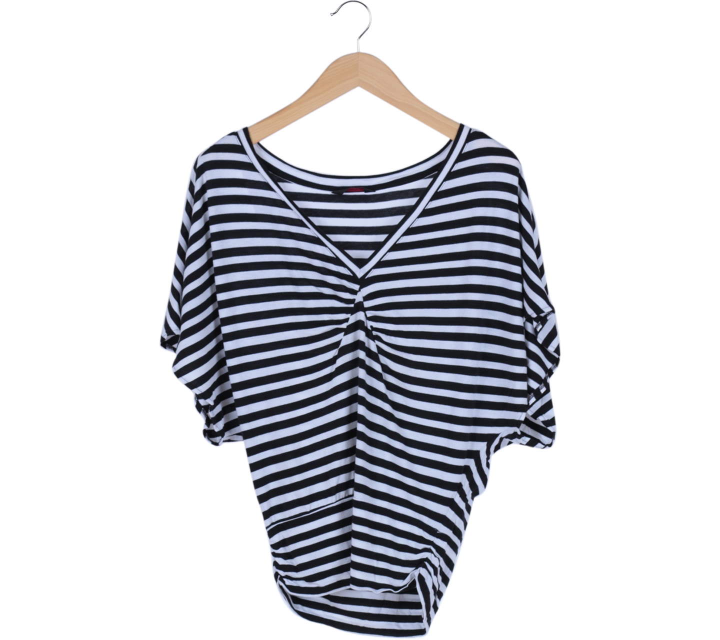 Miss Selfridge Black And White Striped Batwing Blouse
