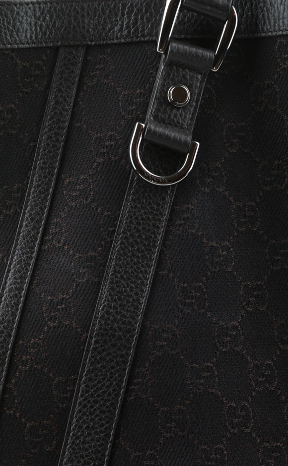 Gucci Black Monogram Canvas Shoulder Bag