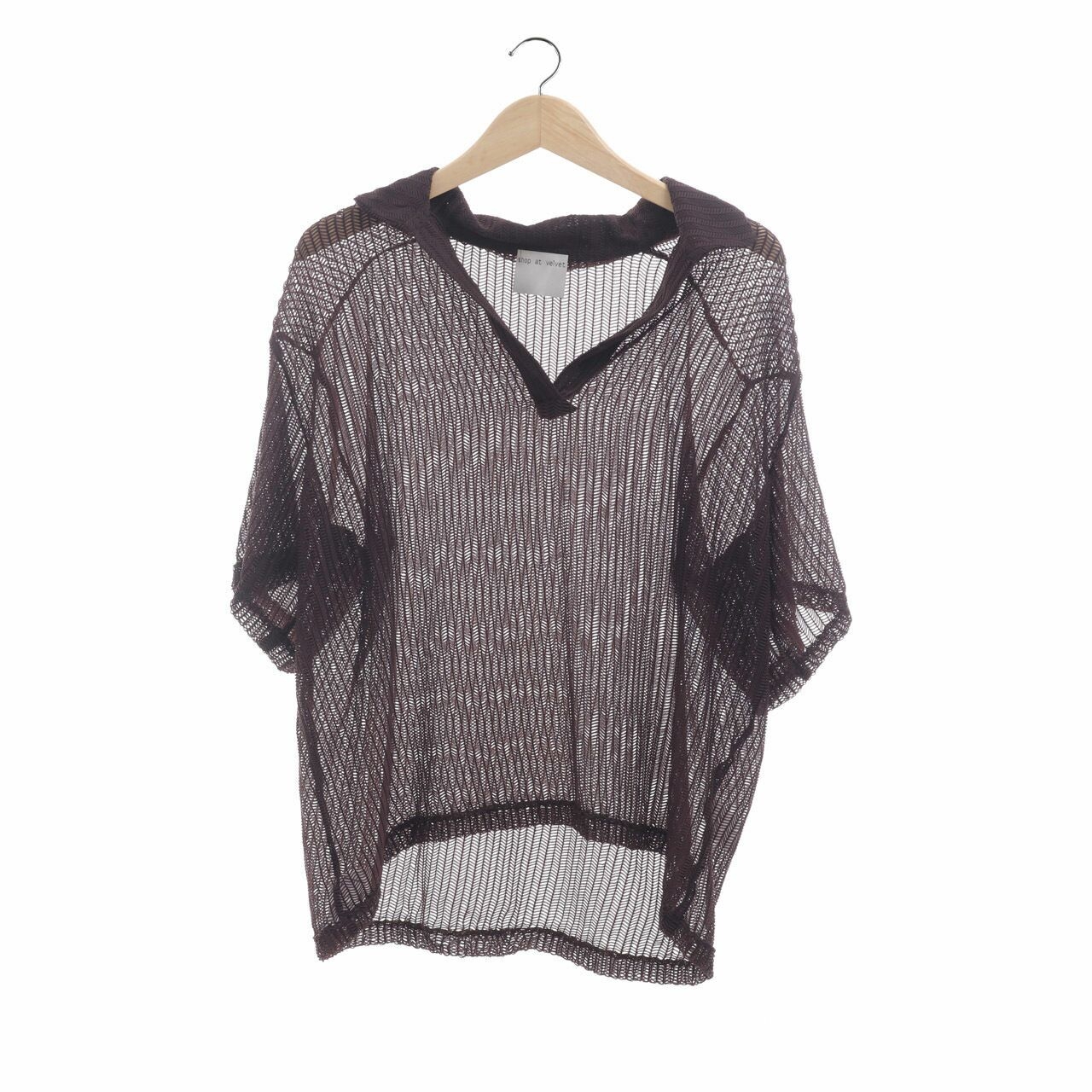Shop At Velvet Brown Perforated Blouse