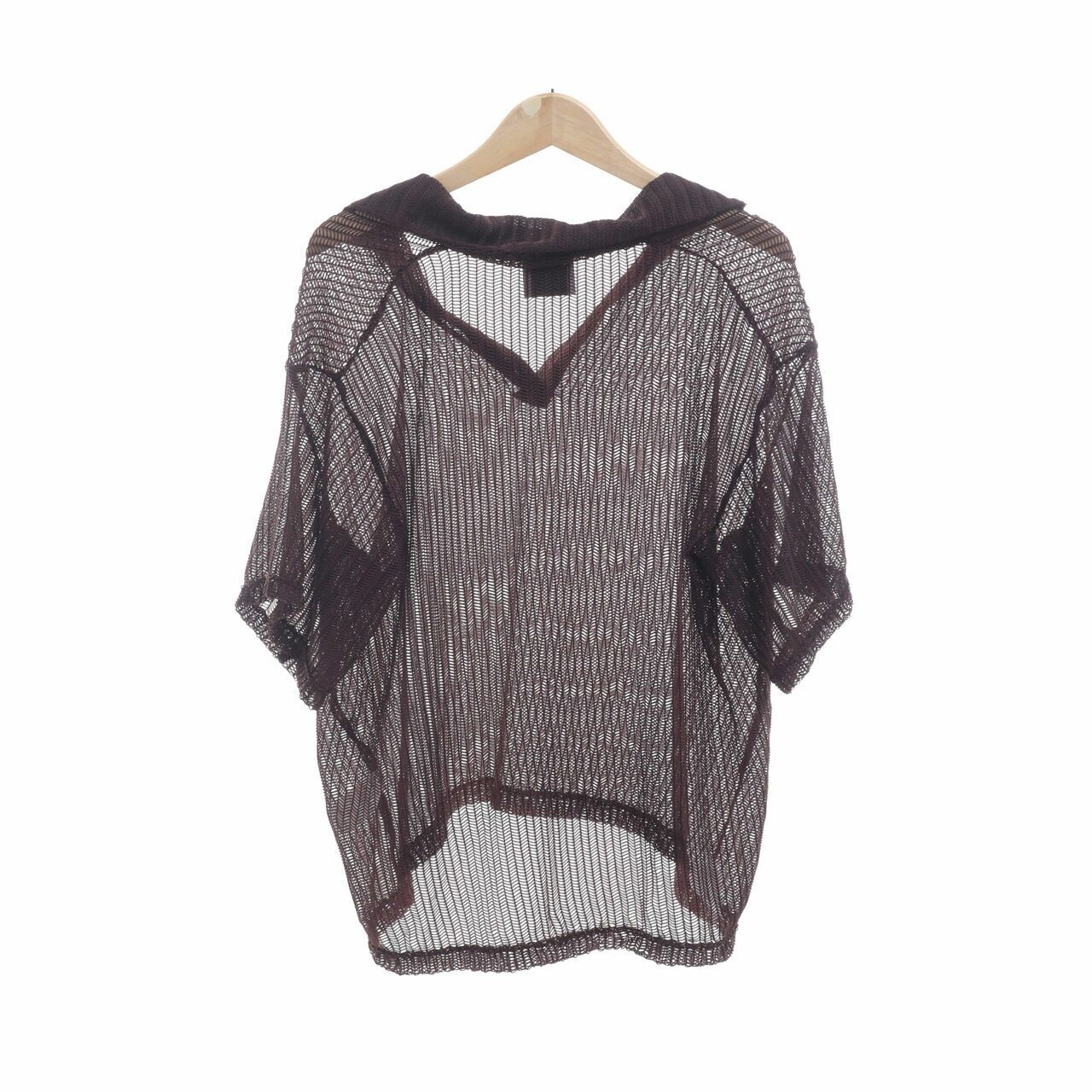 Shop At Velvet Brown Perforated Blouse