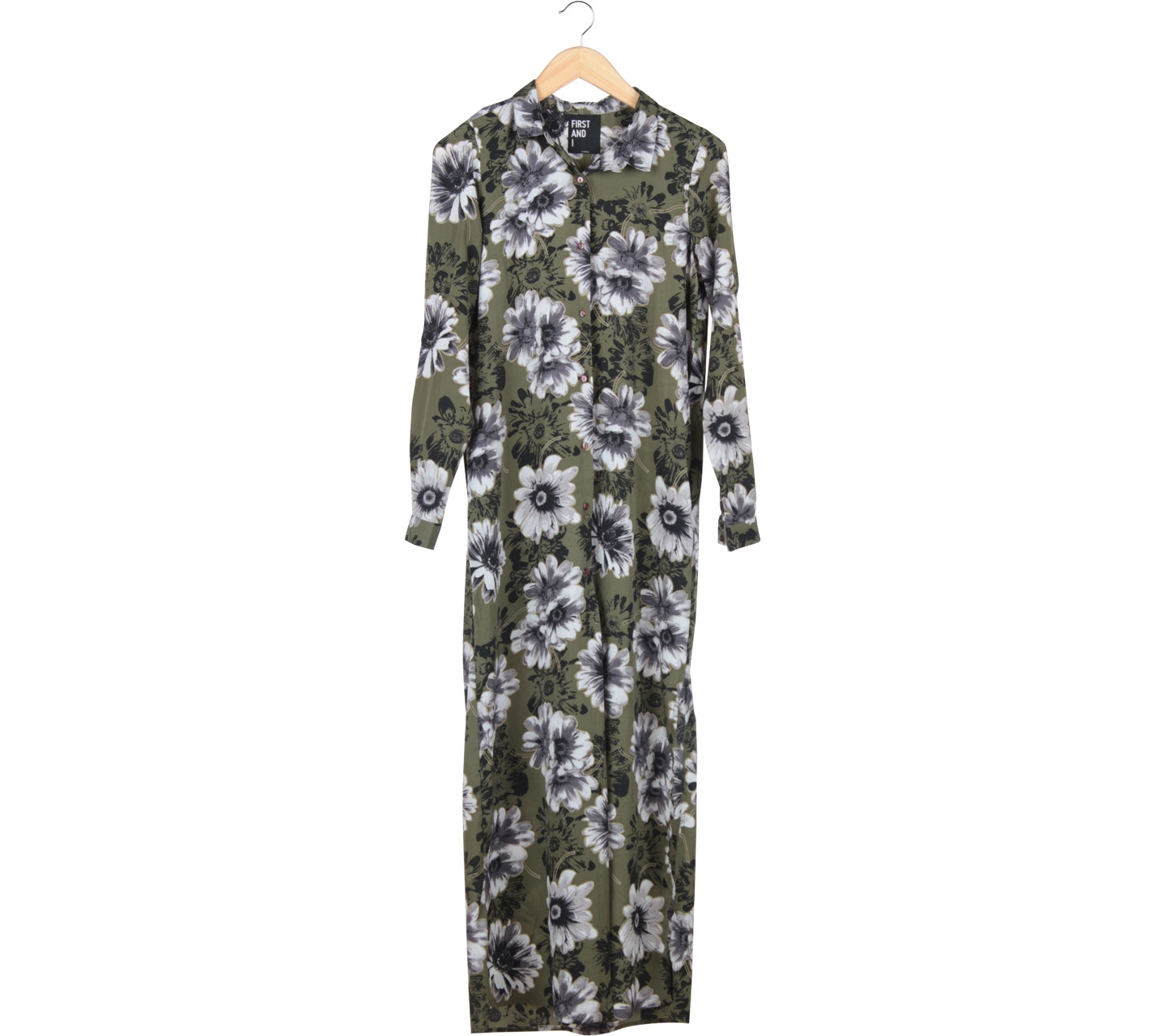First And I Multi Colour Floral Slit Long Dress