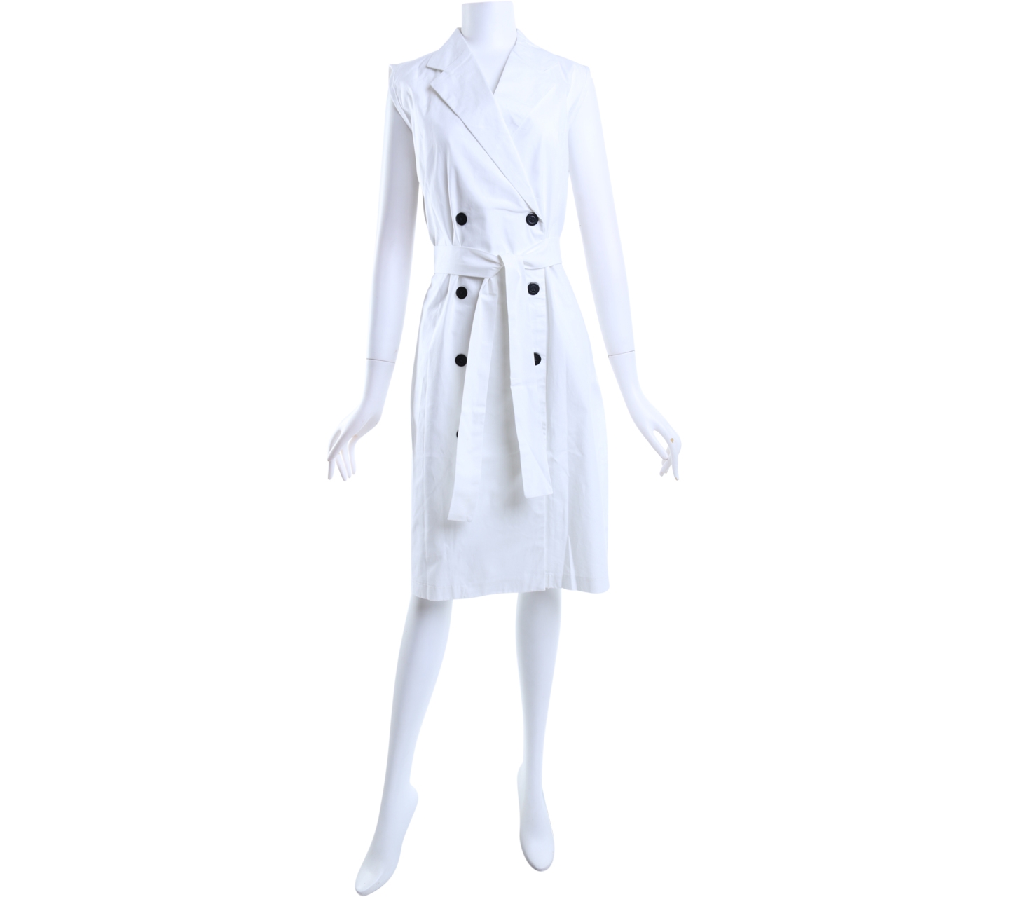 Schon Couture White Sleeveless Midi Dress