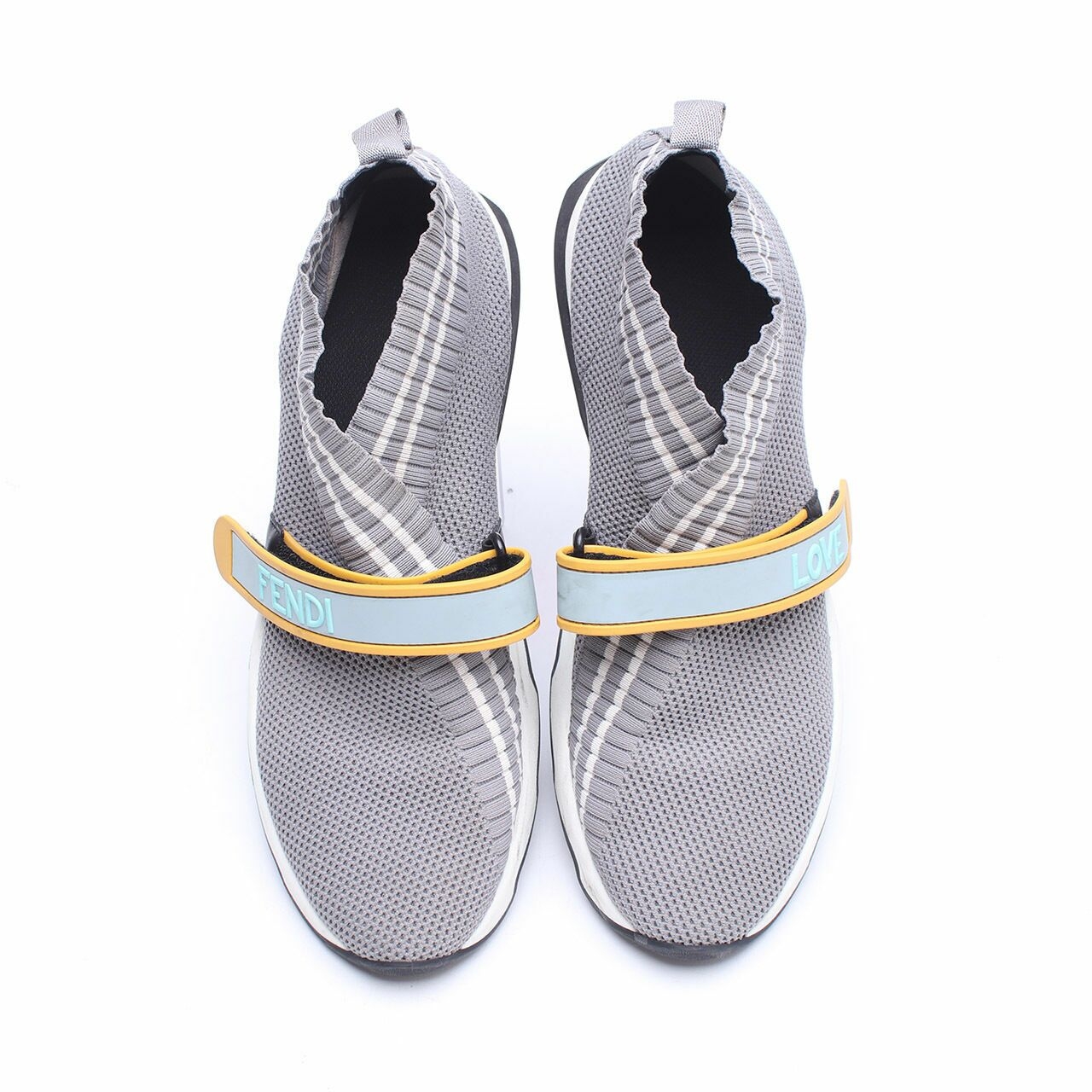 Fendi Rockoko Light Gray Knitted Sneakers