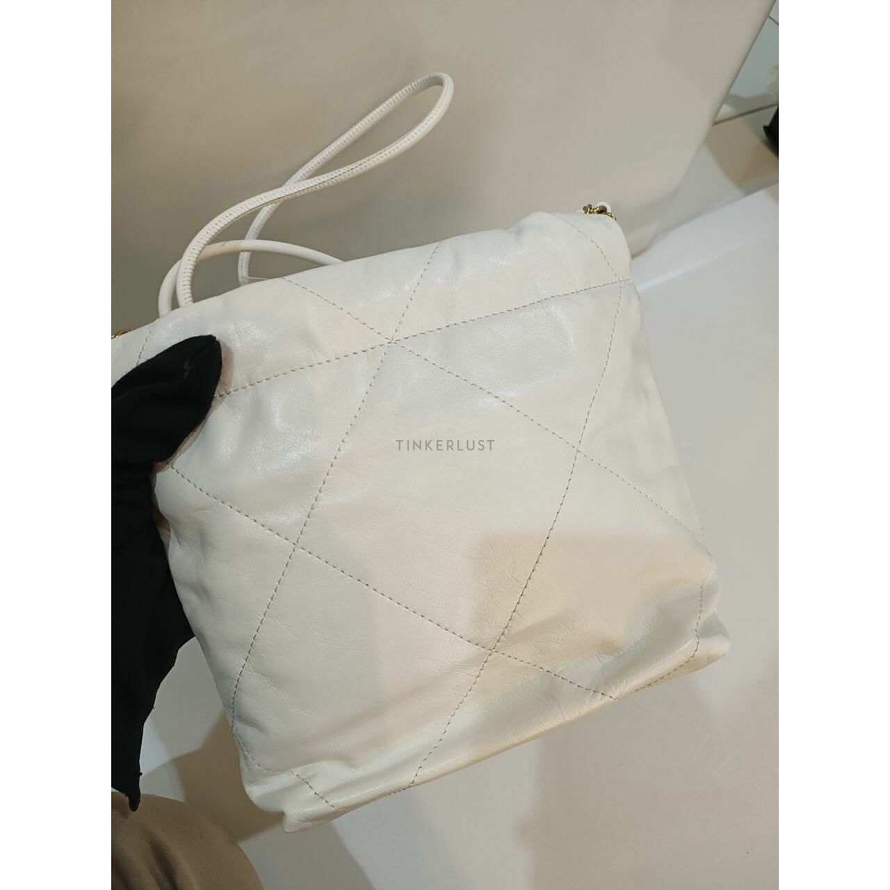Chanel C22 Mini Chip in White GHW Sling Bag