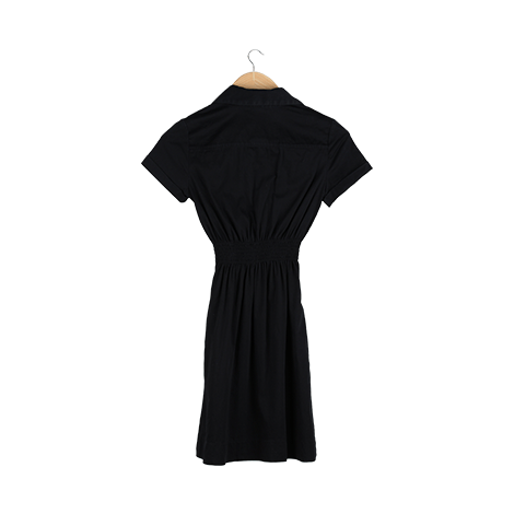 Black Waist Rubber Mini Dress