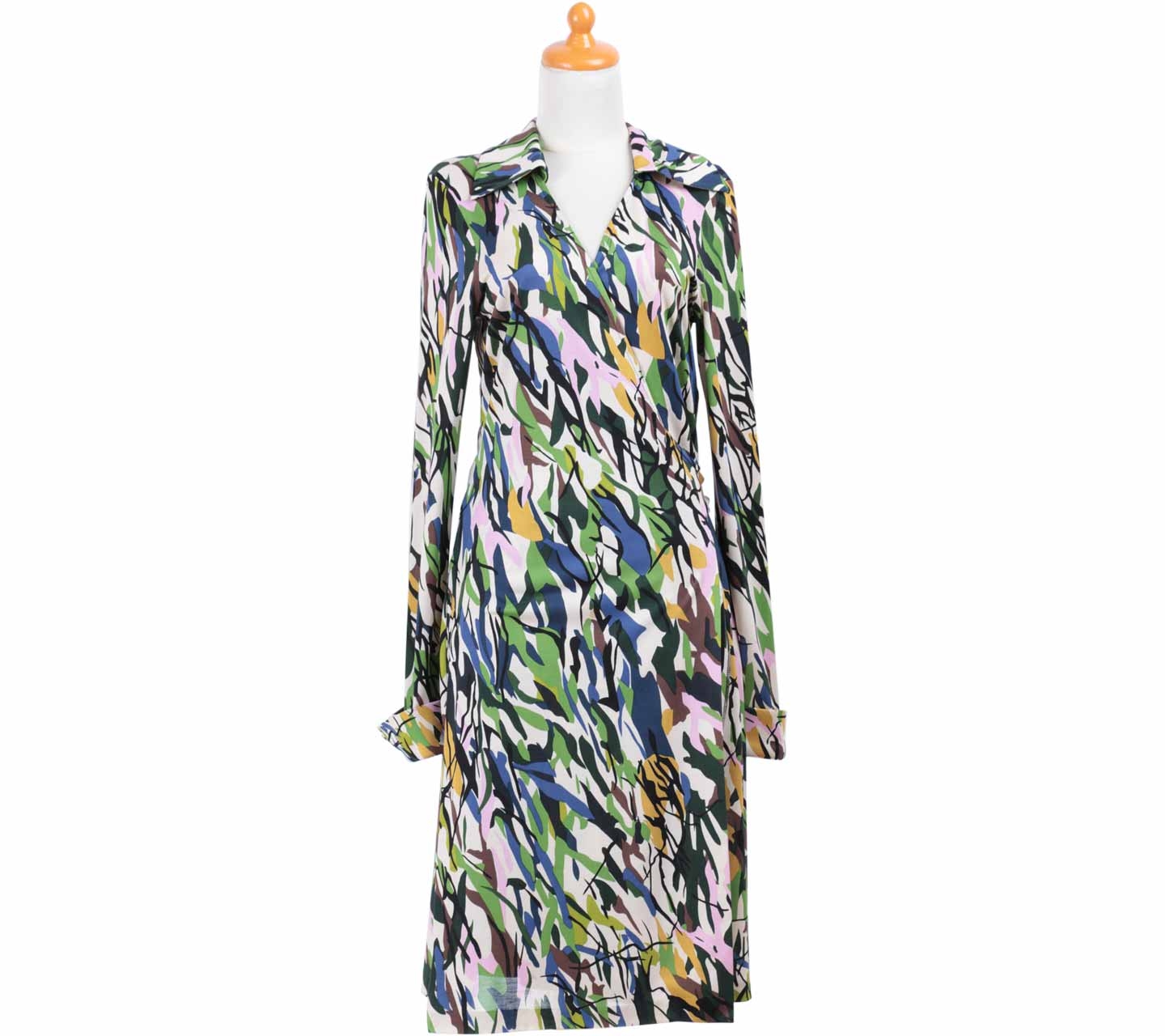 Diane Von Furstenberg Multi Colour Wrap Midi Dress