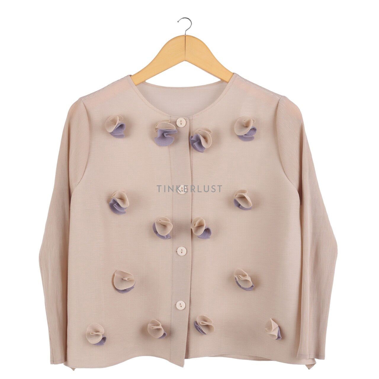Orgeo Official Beige Pleated Blouse