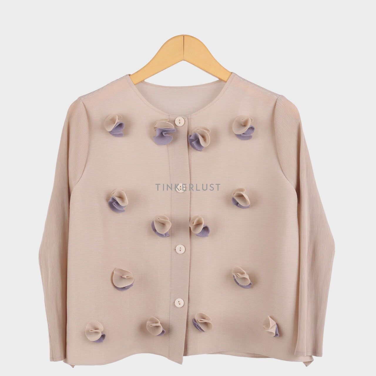 Orgeo Official Beige Pleated Blouse