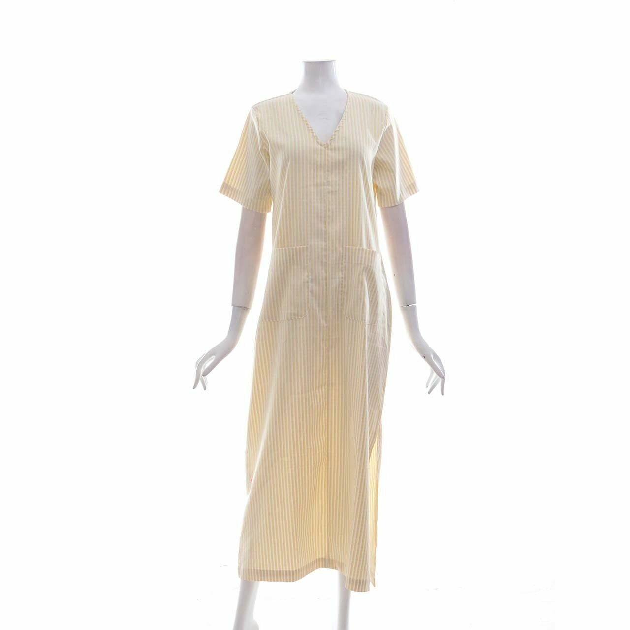 Luna Habit Yellow Stripes Long Dress