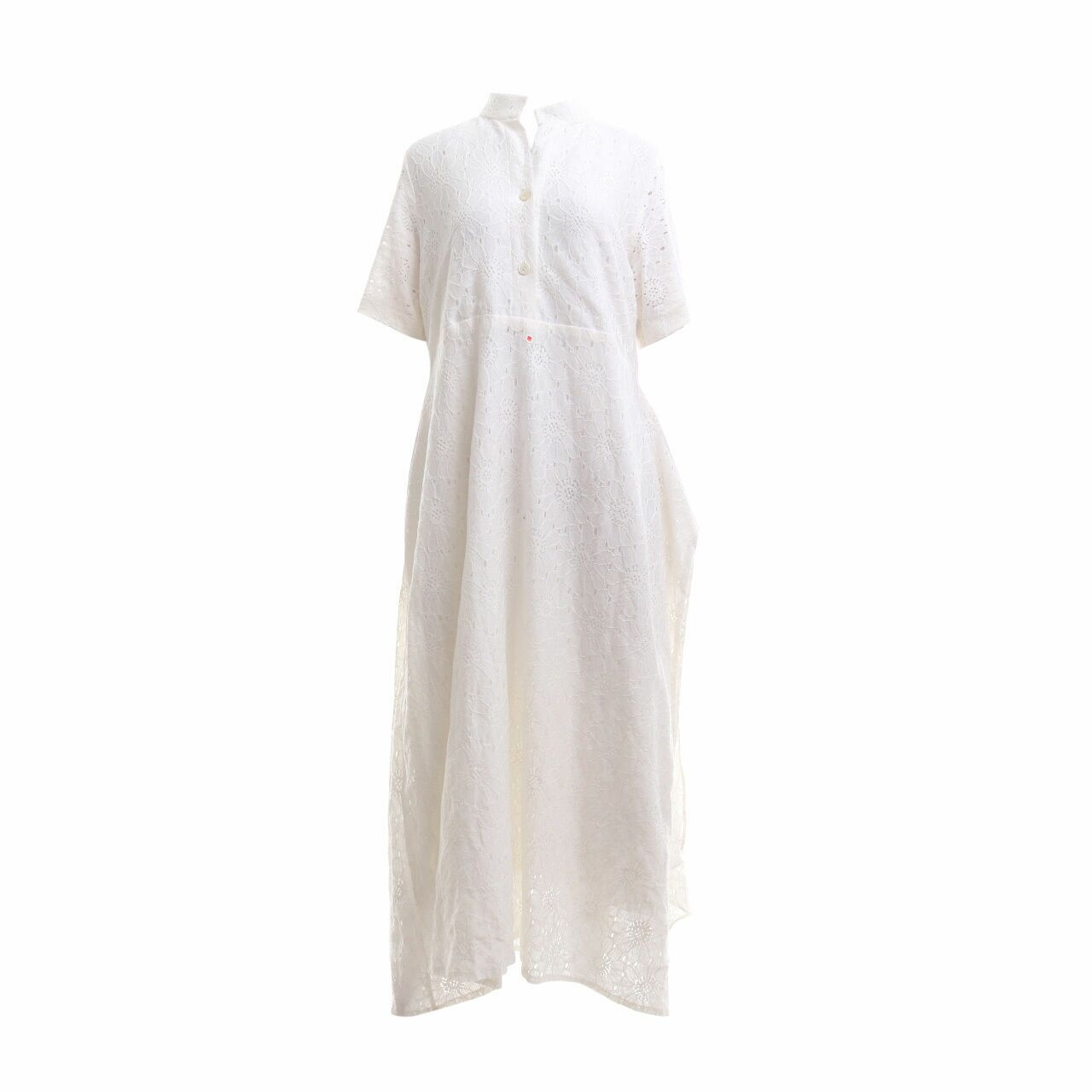 Suki The Label Off White Perforated Floral Long Dress