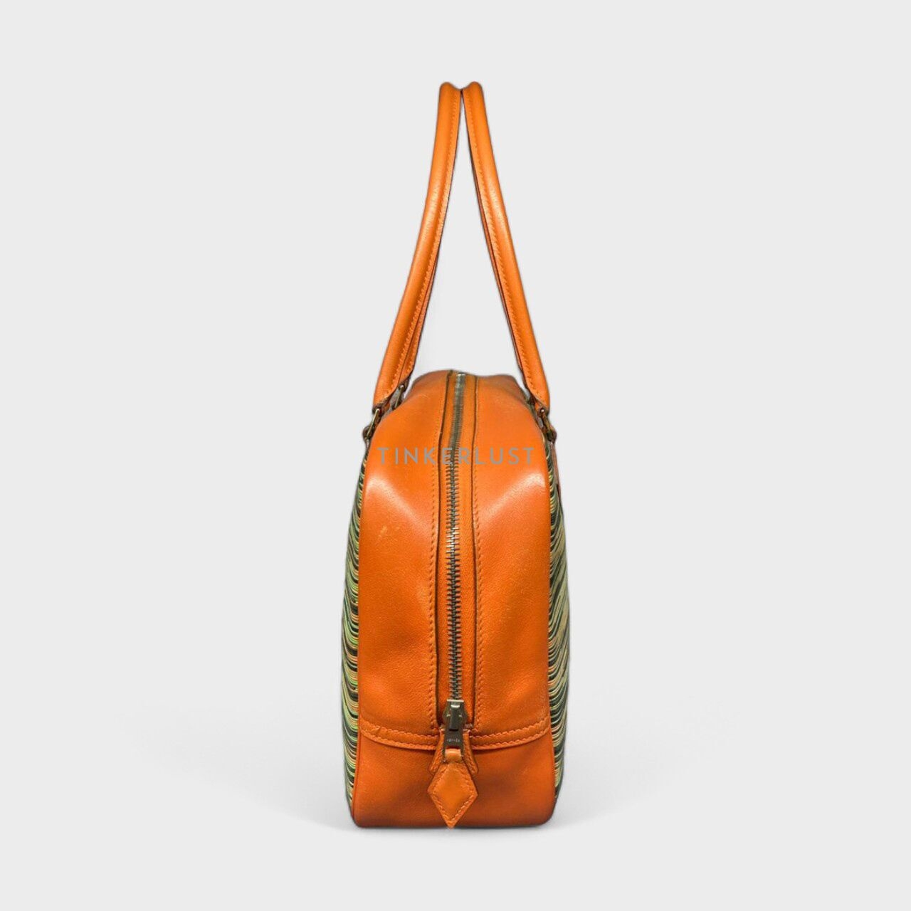 Hermes Plume 28 Orange Vibrato #C Square PHW Handbag