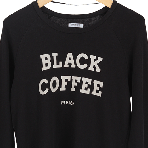 Black Typography Raglan Sweater