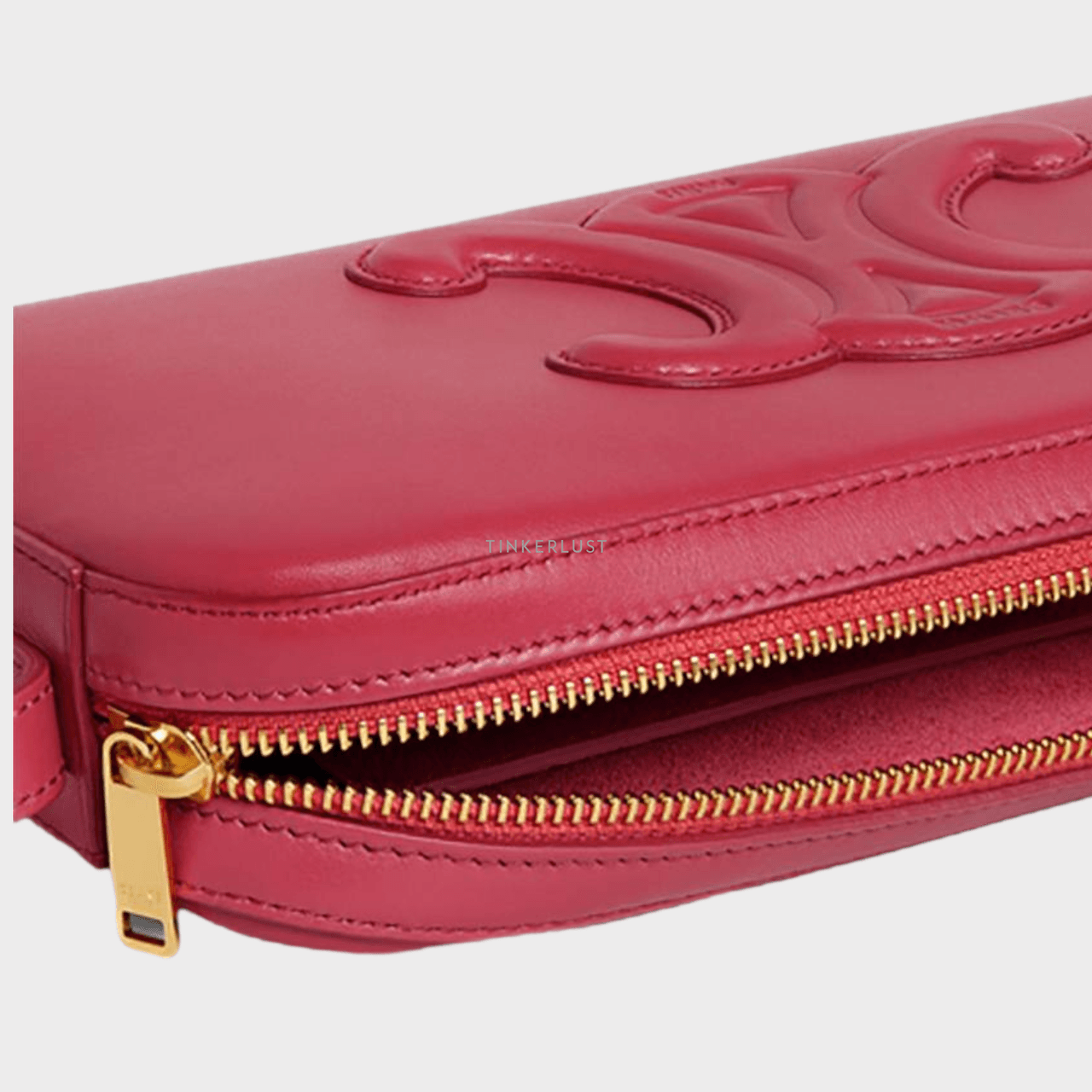 Celine Cuir Triomphe in Lipstick Smooth Calfskin Camera Shoulder Bag