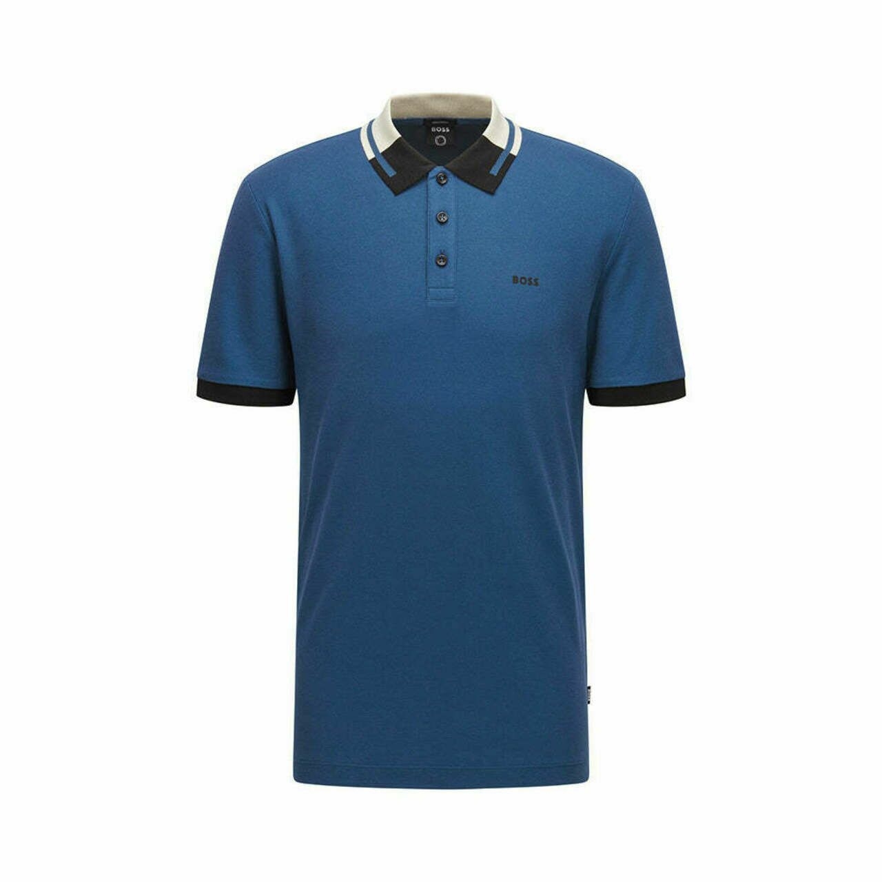 pakaian atasan kaos Hugo Boss Parlay 159 Contrass Logo Polo Shirt Blue ...